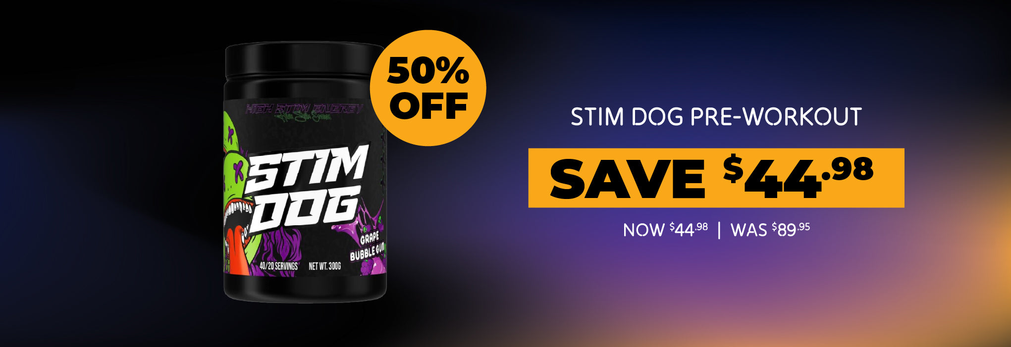 Save 50% off Stim Dog Pre Workout