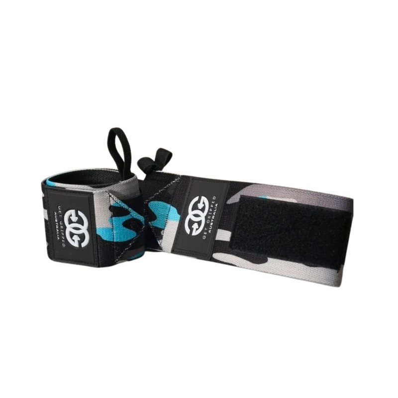 Get Gripped Wrist Wraps Grey Camo