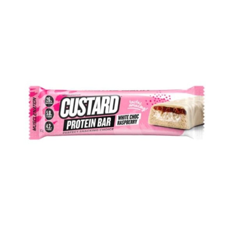 Muscle Nation Custard Protein Bar - Single White Choc Raspberry