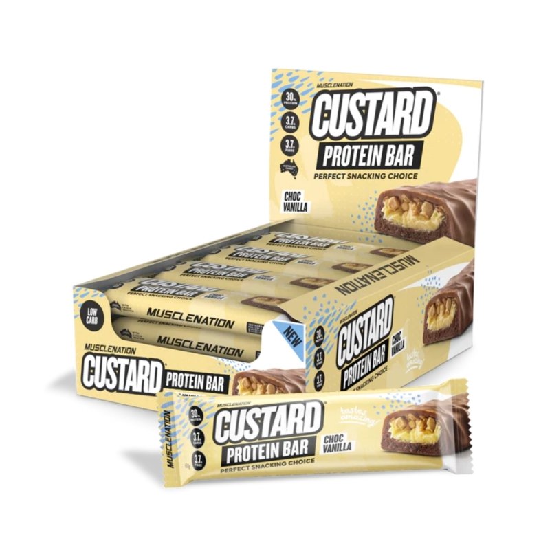 Muscle Nation Custard Protein Bar - Box of 12 Choc Vanilla