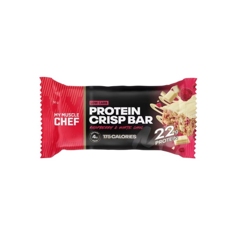 My Muscle Chef Protein Crisp Bar - Raspberry White Choc