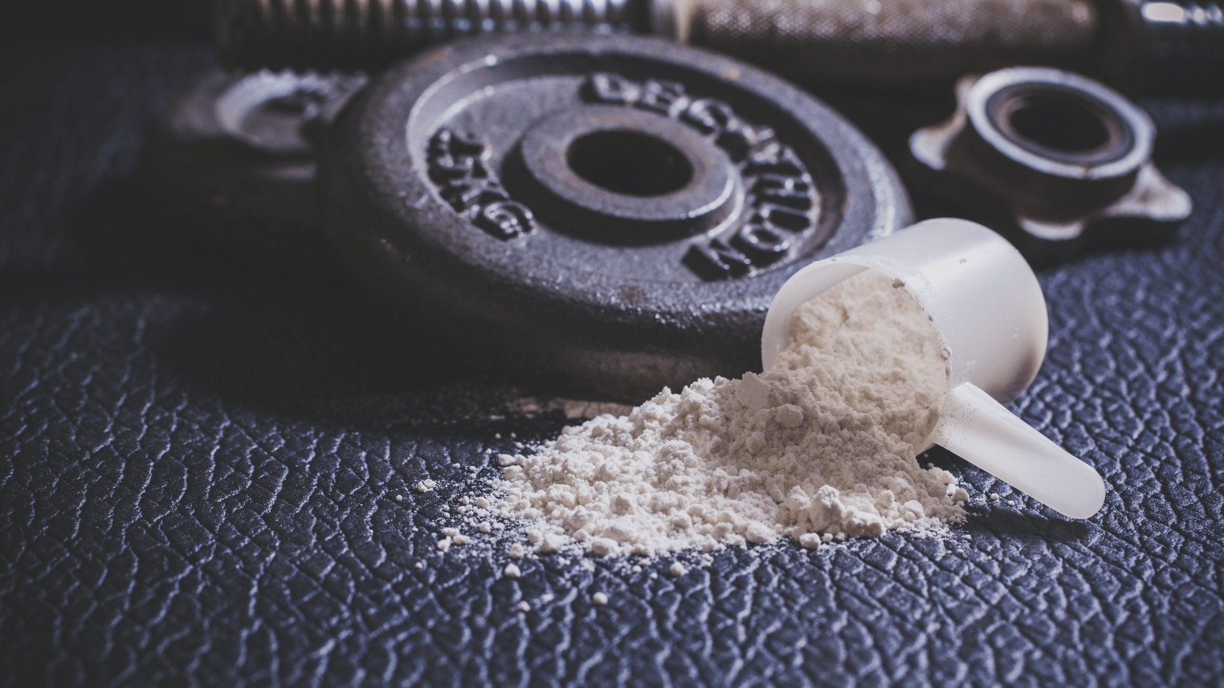 weight plate and protein powder scoop