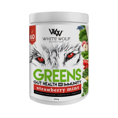 White Wolf Greens + Gut Health Immunity Green Powder